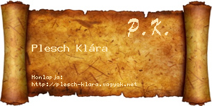 Plesch Klára névjegykártya